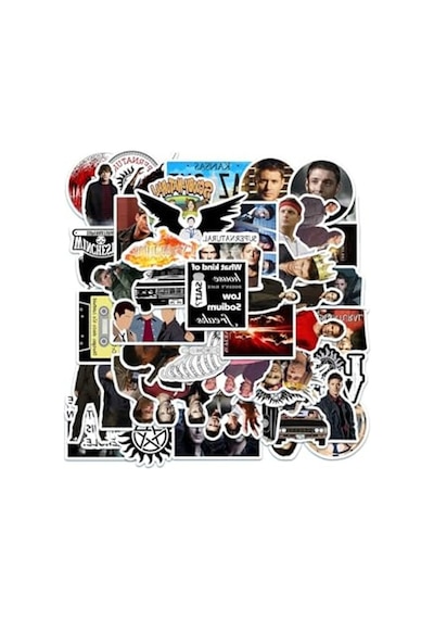 Supernatural Dizisi Temalı Notebook Sticker Seti Abanoz
