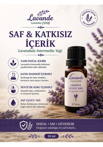 Lavande Lavanta Çiftliği  Lavanta Yağı L.intermedia 10 ML
