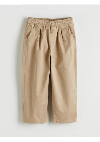 Lc Waikiki Bej Beli Lastikli Erkek Çocuk Gabardin Pantolon