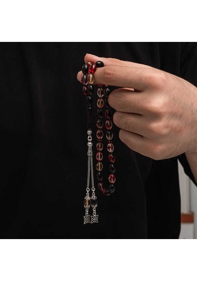 Gümüş Püskül Sıkma Kehribar Tesbih Arbltgsn7zlvjcrfıhj
