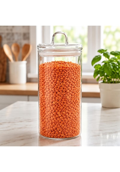 Tr 1 Adet 1300 Ml Borosilikat Cam Kapaklı Saklama Kavanozu, Bakliyat, Kahve, Şeker, Mısır Gevreği, Çay, Kuruyemiş Genel