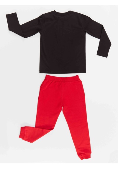 Denokids Yılbaşı Geyik Erkek Çocuk T-shirt Pantolon Takım Renkli Çok Renkli