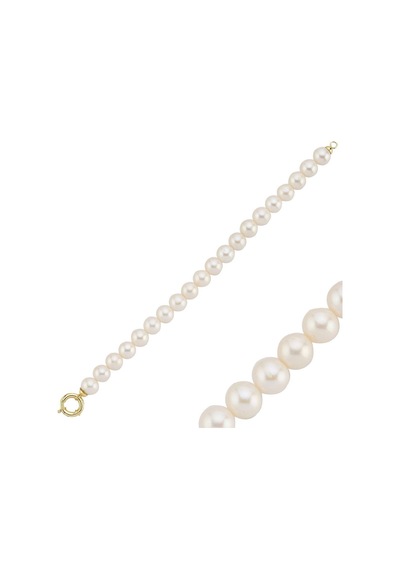 9,5 Mm Denizci Kilit Doğal İnci Bileklik 18 Cm / Sarı Sarı Sarı Altın