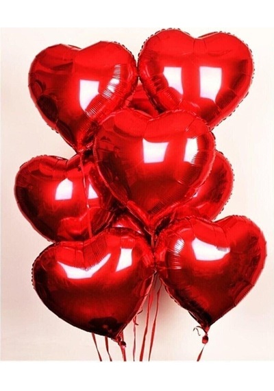Kalp Folyo Balon 40 Cm 10 Adet Kalp Folyo Balon Seti