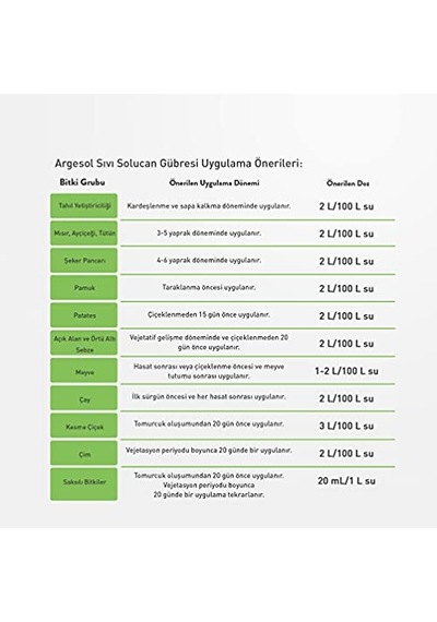Argesol Tarım Sıvı Humik Asit 20 Lt 0.1 KG