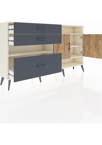 Arges Konsol 4 Raflı 3 Çekmeceli 2 Kapaklı 176x30x99 Aytaşı-çam/a Aytaşı-çam/antrasit Arges Konsol 4 Raflı 3 Çekmeceli 2 Kapaklı 176x30x99 Aytaşı-çam/a Aytaşı-çam/antrasit