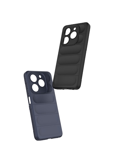 Zore Tecno Spark 20c Kılıf Esnek Tpu Oyuklu Arka Yüzey Tasarımlı Nvth Etnik Silikon Kapak - Siyah