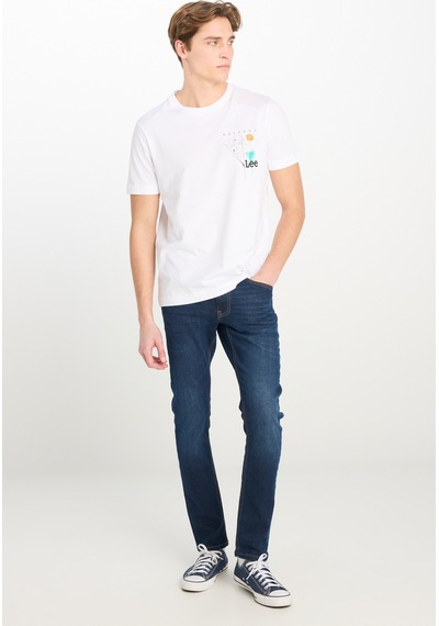 Lee Luke Slim Fit Düşük Bel Denim Esnek Jean Kot Pantolon Deep Blue