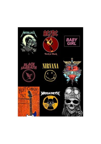 Metal Grupları 4 No Çoklu Sticker Seti Diğer