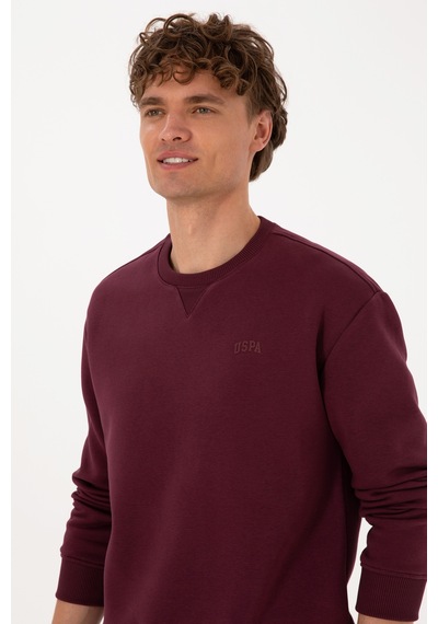 U.S. Polo Assn. Erkek Comfort Fit Bisiklet Yaka Şardonlu Bordo Basic Sweatshirt 50313757-VR177 U.S. Polo Assn. Erkek Comfort Fit Bisiklet Yaka Şardonlu Bordo Basic Sweatshirt 50313757-VR177
