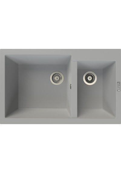 Polex Cristalüx Granit Evye P-1.75 Gri 1.5 Gözlü Tezgah Altı Ve Tezgah Üstü Mutfak Evyesi 81x50.5 CM