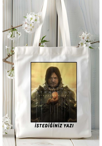 Art Hediye Death Stranding Oyun Baskılı Bez Çanta Omuz Çantası Kişiye Özel Model 1 Çok Renkli