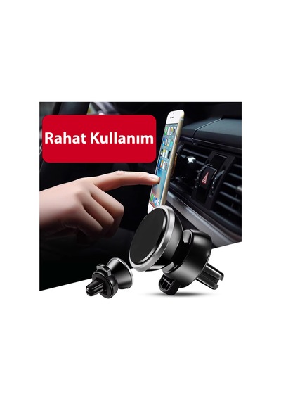 Thentech Araba Klima Menfezine Sabitlenebilir Dönebilen Mıknatıslı Telefon Tutacağı Siyah