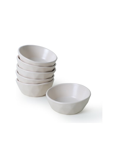 Keramika Mat Krem Kristal Çerezlik / Sosluk 12 Cm 6 Adet 950