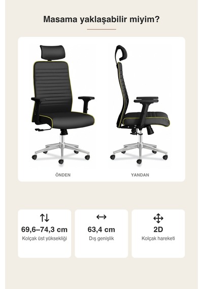 Upstyle Zirve Deri Ergonomik Çalışma Ve Yönetici Koltuğu Siyah/sarı Siyah / Sarı Biye Upstyle Zirve Deri Ergonomik Çalışma Ve Yönetici Koltuğu Siyah/sarı Siyah / Sarı Biye