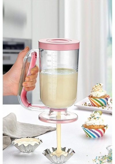 Qniay Pratik Seri Hamur Porsiyonlayıcı 1 Lt Pancake Ölçekli Krema Hamur Puding Dağıtıcı Akıtma Diğer