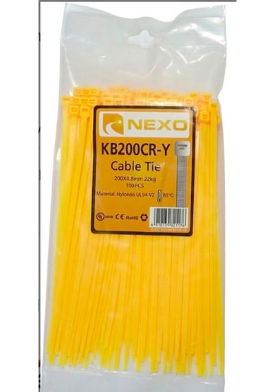 360x4,80mm Kablo Bağı Cırt Kelepçe Sarı 300 Adet