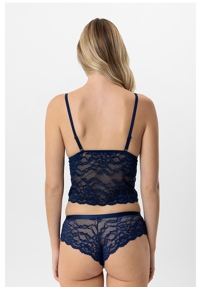 Pierre Cardin Lingerie Kadın Balensiz Dantelli Pedli Sütyen Takımı Lacivert