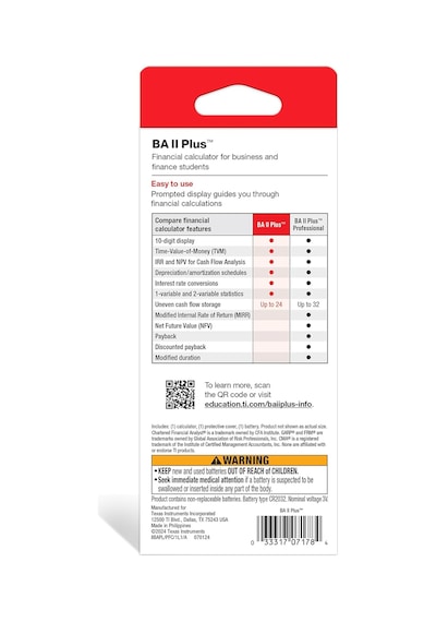 Texas Instruments Baiiplus Advance Fınancıal Cal Çok Renkli
