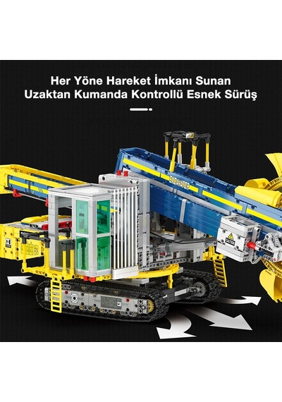 Reobrix Technic 22017 Kepçeli Ekskavatör Kumandalı&motorlu Yapı Blok Seti Building Bucket Wheel Excavator -3188parça