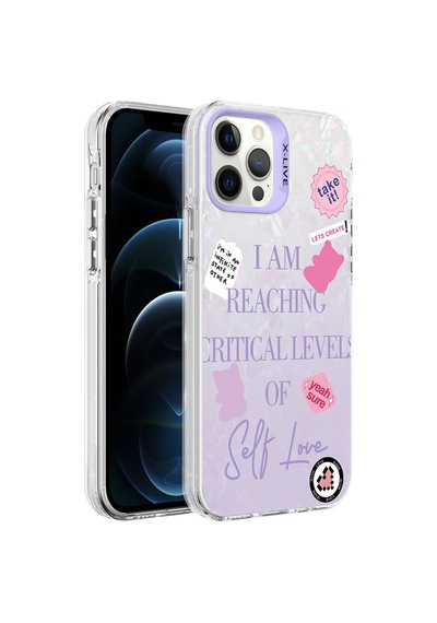 Zore İphone 12 Pro Uyumlu Mermer Desenli Ogaa Marbello Kılıf-mor