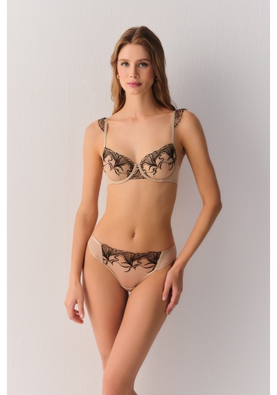 Suwen Tattoo Touch Dantelli Slip Külot St6009601010 Bej