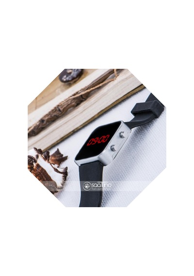 Spectrum Siyah Silikon Kordonlu Mini Gümüş Renk Çelik Kasa Unisex Model Dijital Saat St-303623 Siyah