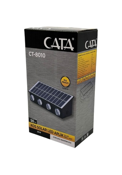 Cata Ct-8010-20 Watt Kos Solar Led Aplik Dis Mekan Günisigi Gün Işığı