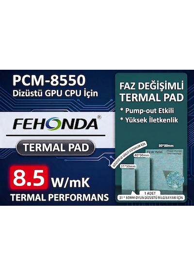 Fehonda Pcm8550 Ptm 40x40x025 8.5w/mk Faz Değişimli Thermal Pad/macun