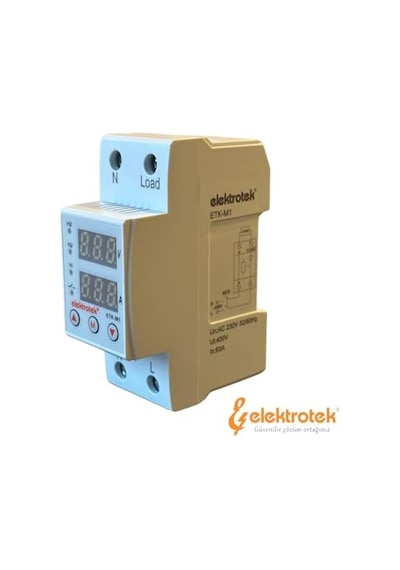 Etk-m1 Monofaze Gerilim Ve Akım Koruyucu 63a 230v Dın Ray Ayarlanabilir Röle 1