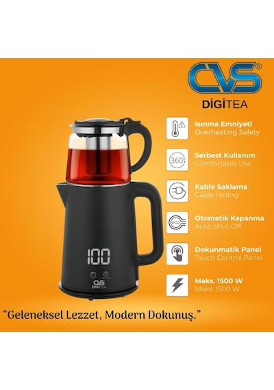CVS DN 1553 DİGİTEA Isı Ayarlı Dijital Çay Makinesi