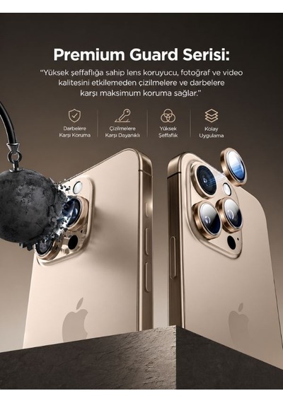 Apple iPhone Uyumlu  15 / 15 Plus Siyah Metal Kamera Lens Koruyucu Safir Cam Ultra Net Hd