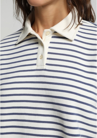 Colin's Colins Regular Fit Polo Yaka Çizgili Kadın Mavi Sweatshirt Cl1081731 Q1.v1 Inv İndigo