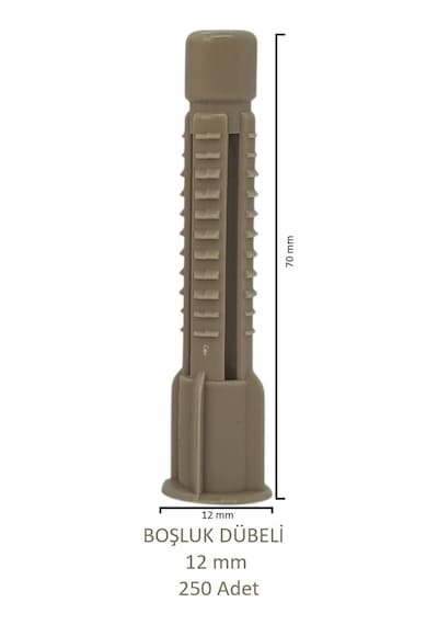 Boşluk, Tuğla Dübeli 12 mm 250 Adet