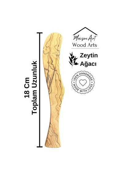 Zeytin Ağacı Tereyağ Bıçağı 1 Adet El Yapımı Ahşap Tereyağ Süreceği