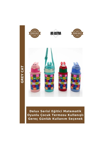 Delux Serisi Eğitici Matematik Oyunlu Çocuk Termosu Kullanışlı Gereç Günlük Kullanım Seçenek Diğer