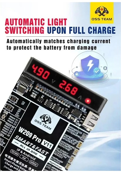Oss Team W209 Pro V11 Akıllı Telefon Bataryası Hızlı Şarj Ve Aktivasyon Kartı iPhone Uyumlu 6-17 Pro Max/apple Watch/android Telefonlar İçin