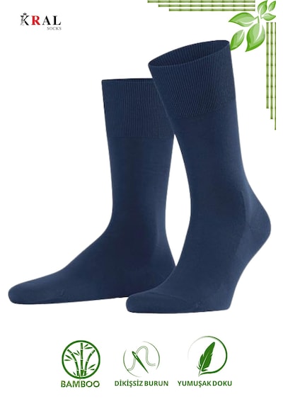 Kral Socks Bambu Erkek Soket Düz Uzun Çorap Klasik Yazlık Dikişsiz 6'lı Premium Set Asorti1