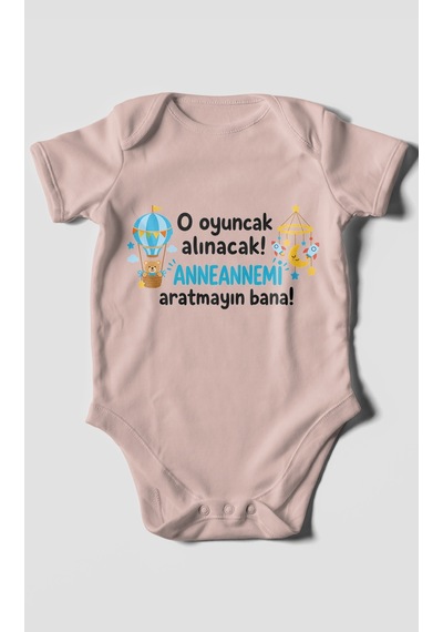 Morivokids Anneanneye Özel Kısa Kollu Bebek Body %100 Pamuk Zbn285-kk Pastel Pembe