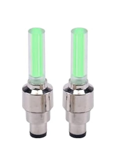 2 Adet Led Işıklı Hareket Sensörlü Oto Araba Motosiklet Bisiklet Yeşil Işıklı Sibop Kapağı Lambası