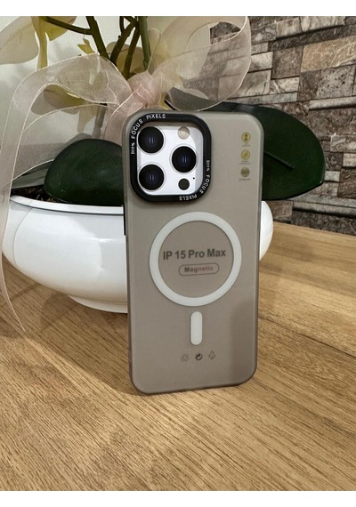 15 Promax Magsafe Destekli Darbe Korumalı Slikon Kılıf Gri