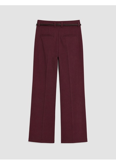 Lcwaıkıkı Classic Bordo Beli Kemerli İspanyol Paça Kadın Pantolon