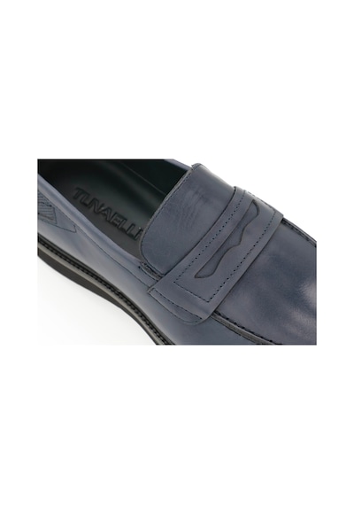 Hakiki Antik Deri Eva Taban Loafer Model Erkek Ayakkabı - Tuna 4265 Lacivert
