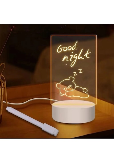 Usb Kablolu Işıklı Kendiliğinden Beyaz Kalemli-silgili Kreatif 3d Görselleştirme Led Lambası Renkli