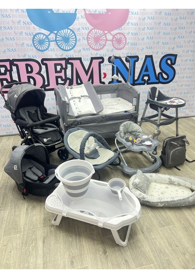 Bebemnas 17 Parça Duffy Yeni Doğan Bebek Çeyiz Seti Full Set Mama Sandalyesi-yürüteç-park Beşik- Araba