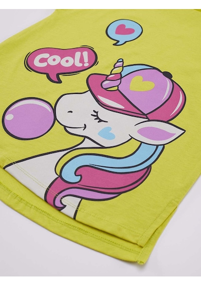 Denokids Cool Unicorn Kız Tayt Takım Çok Renkli