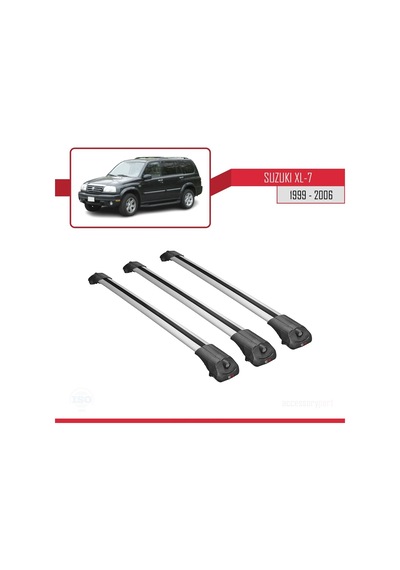 Suzuki Xl-7 1999-2006 Arası İle Uyumlu Ace-1 Ara Atkı Tavan Barı Gri 3 Adet Bar