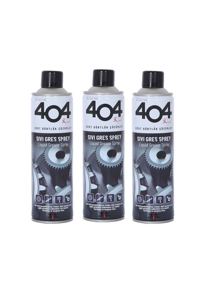 404 Sıvı Gres Yağı Spreyi Zincir Yağlama Spreyi 3 x 400 ML