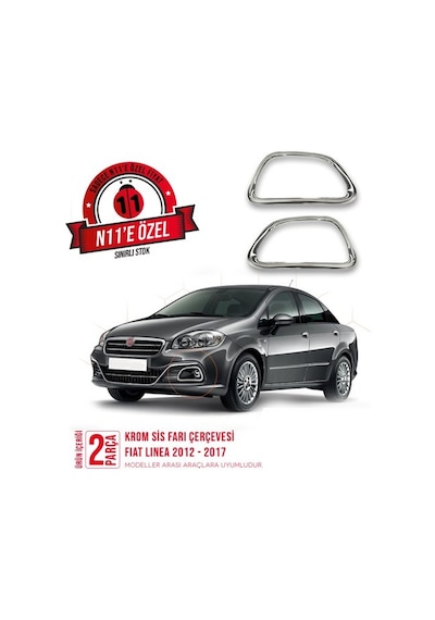intakrom Fiat Linea Krom Sis Farı Çerçevesi 2 Parça 2012 ve Üzeri