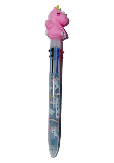 Unicorn Başlıklı 6 Renkli Tükenmez Kalem Ayıcık